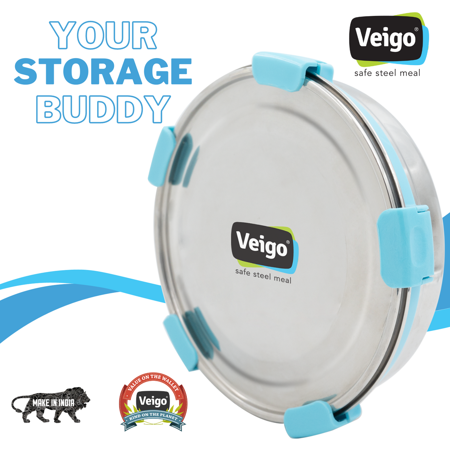 Veigo Maxosteel Round Storage Box- Set of 3