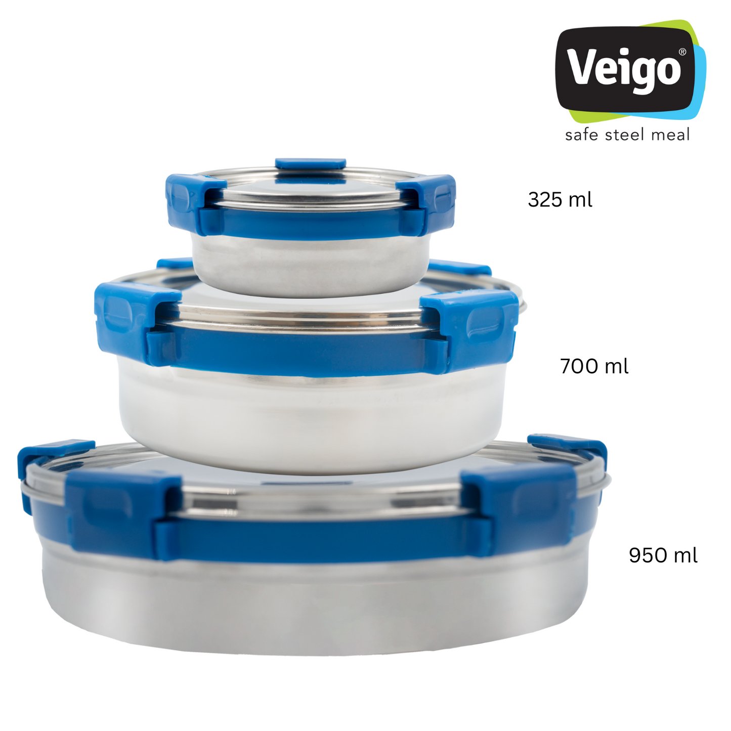 Veigo Maxosteel Round Storage Box- Set of 3