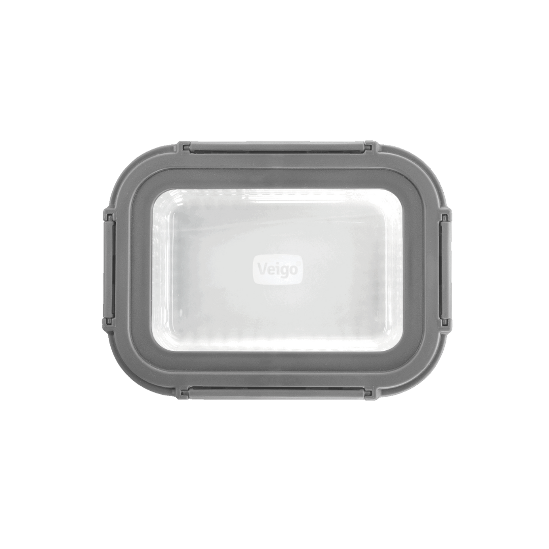 Veigo See & Serve |RECTANGLE| Glass Container w/ Glass Lid