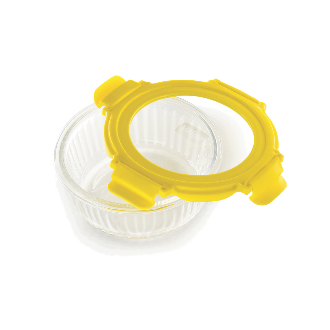 Veigo See & Serve |ROUND| Glass Container w/ Glass Lid