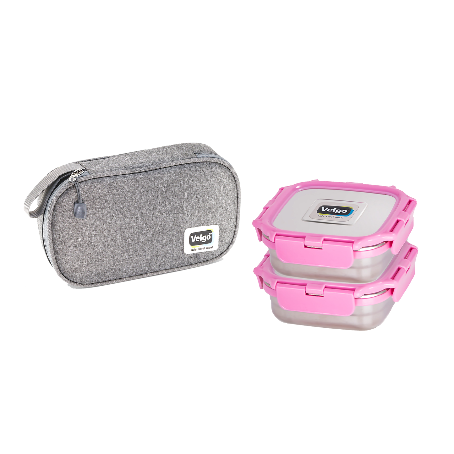 Veigo Daily- Set of 2 Lunch Boxes in a flat pouch