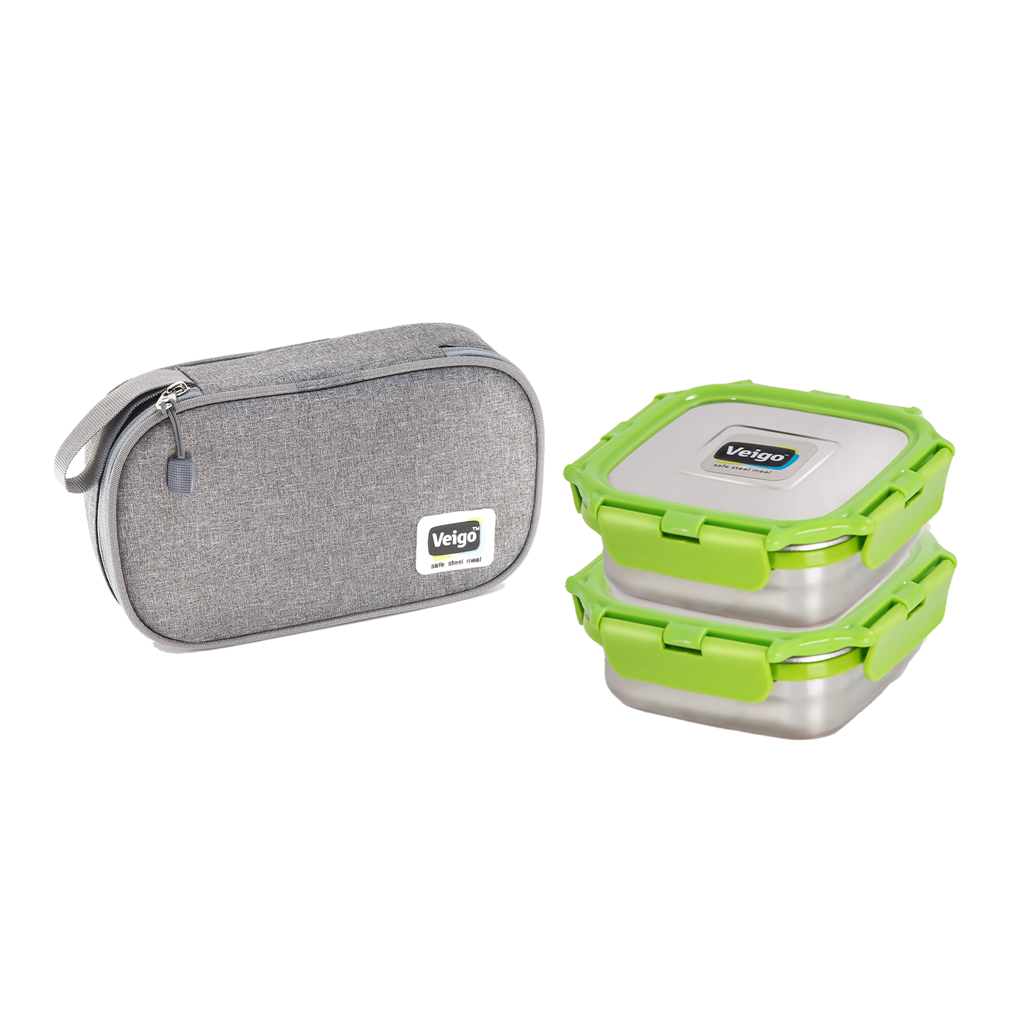 Veigo Daily- Set of 2 Lunch Boxes in a flat pouch