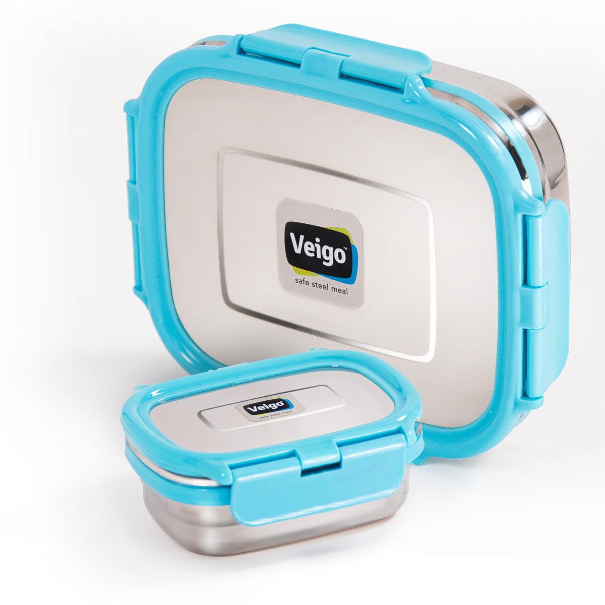 Veigo Large Steel lunchbox w/ Small Veg Box