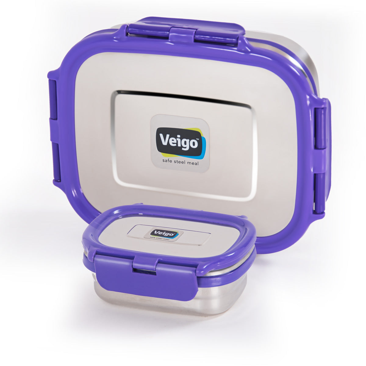 Veigo Large Steel lunchbox w/ Small Veg Box