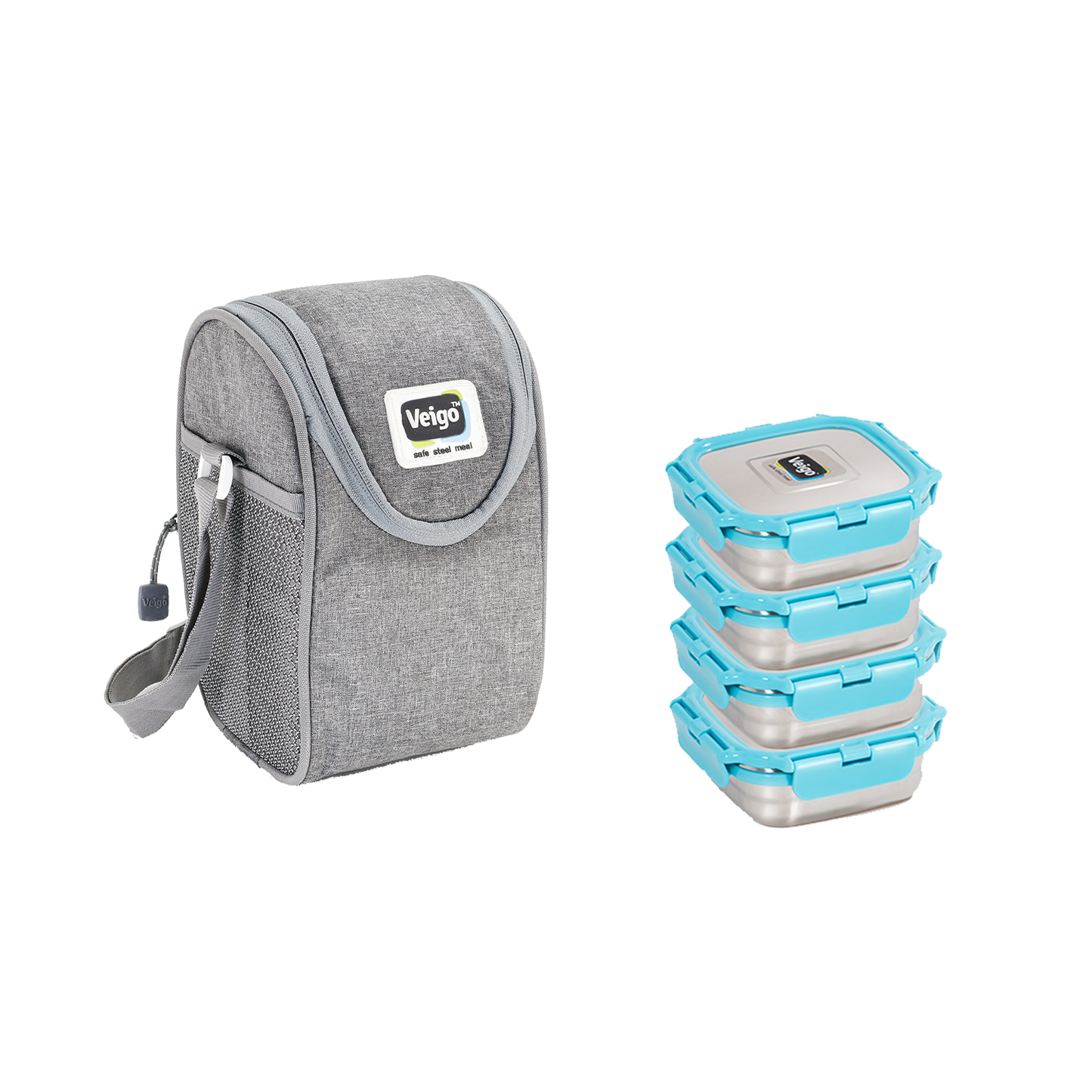 Veigo LunchBoss Combo- Tower of 4 in a Lunch Bag