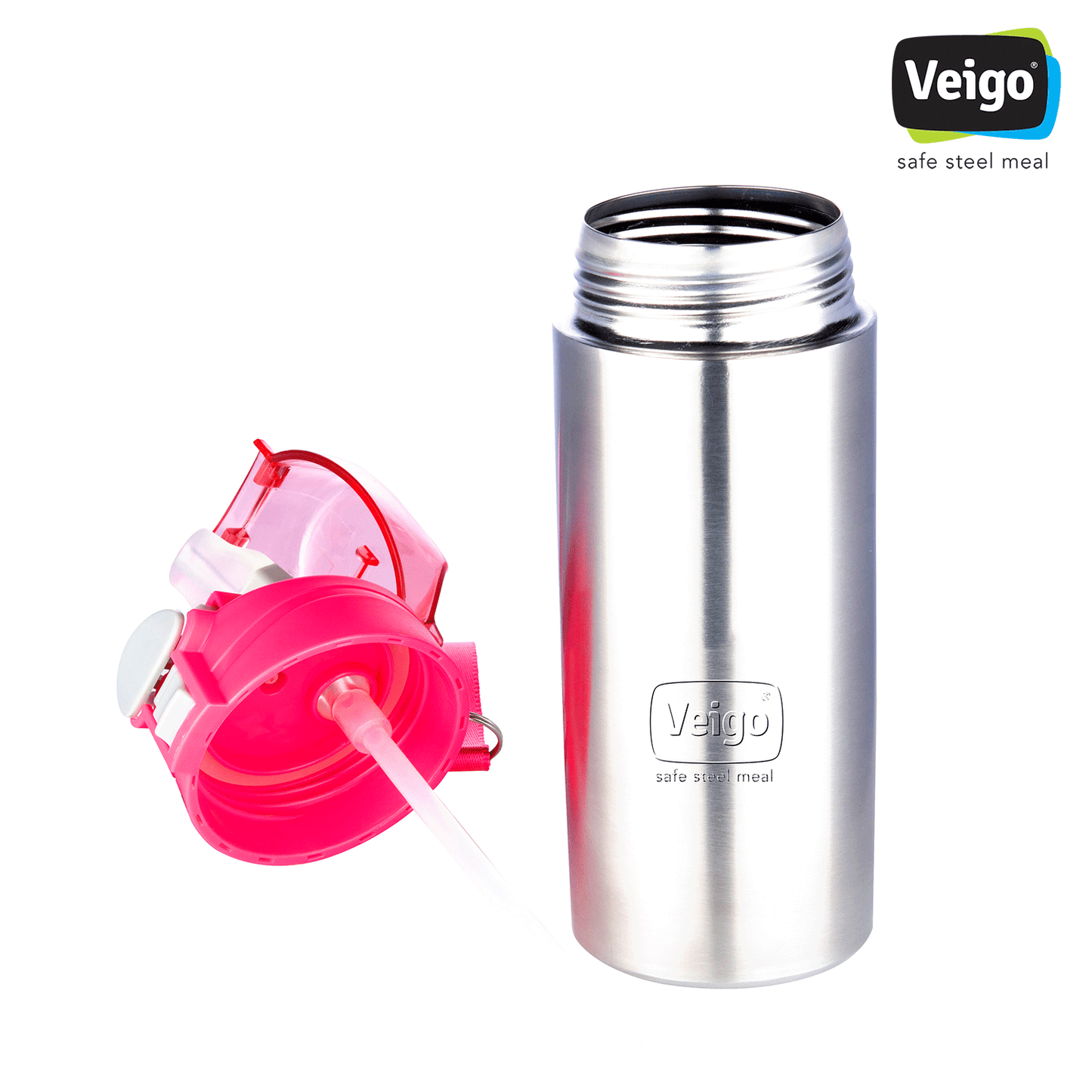 Veigo Steel Lunch Box Set w/ Fairy Pink SIP Bottle