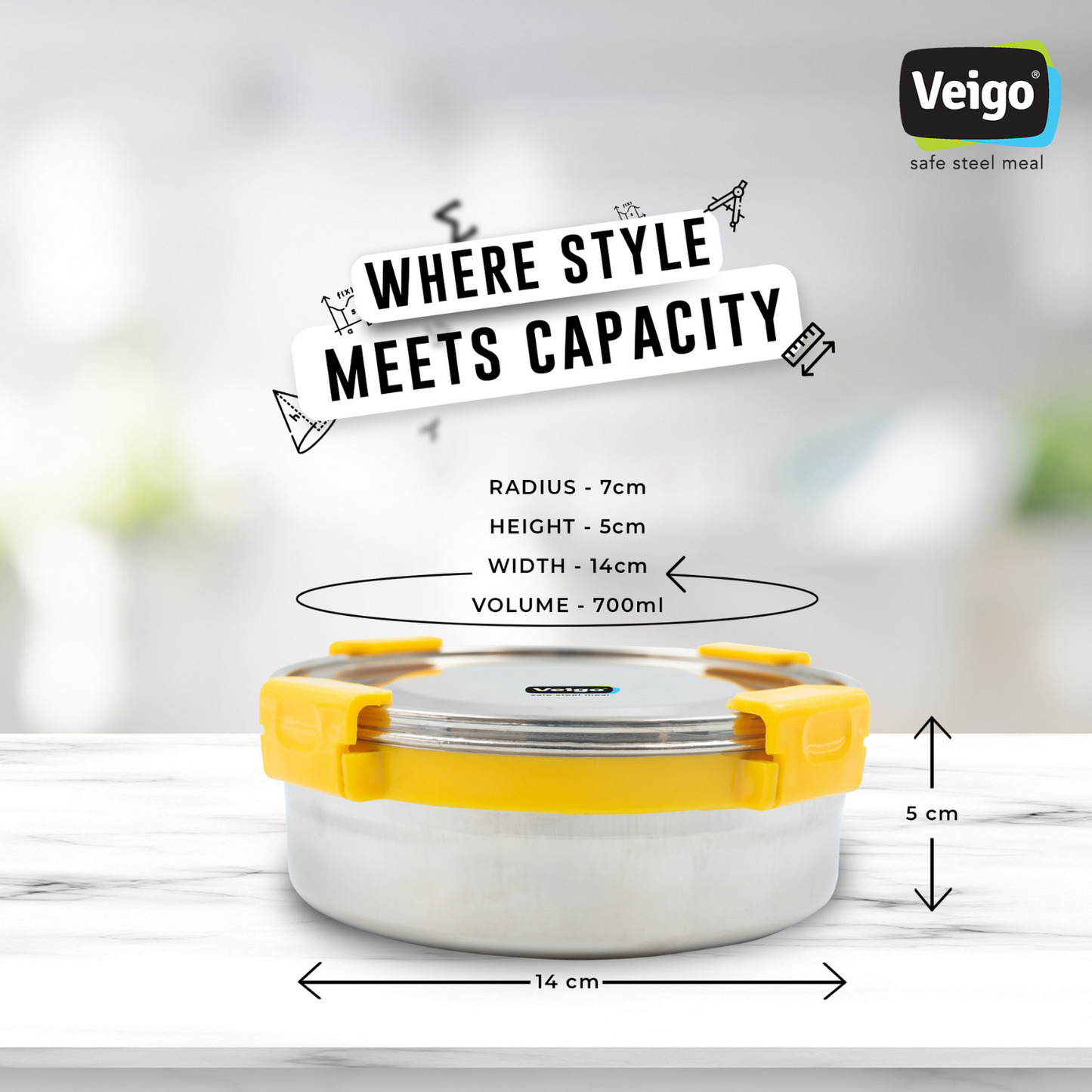 Veigo Maxosteel Round Storage Box- Set of 3